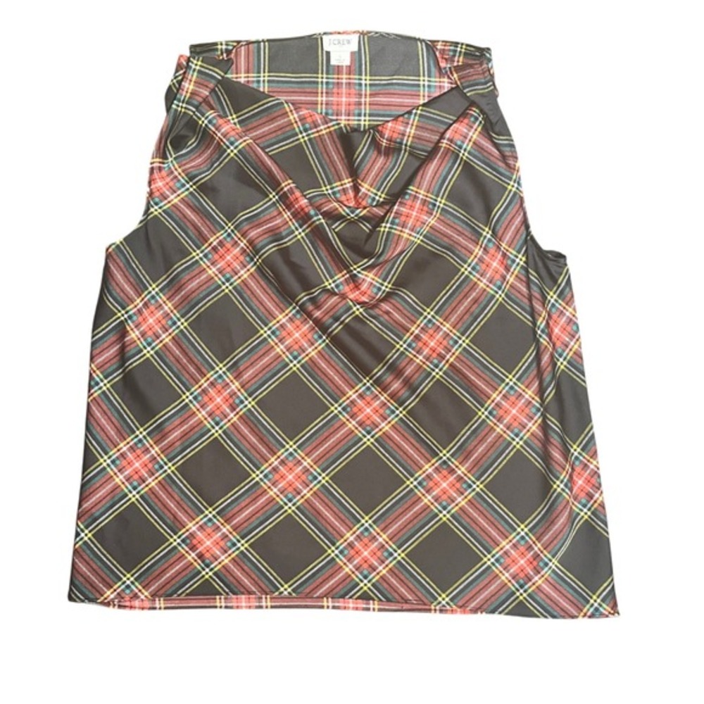 J.Crew Womens blouse Size S Small Plaid Red Yellow Black Career Party
